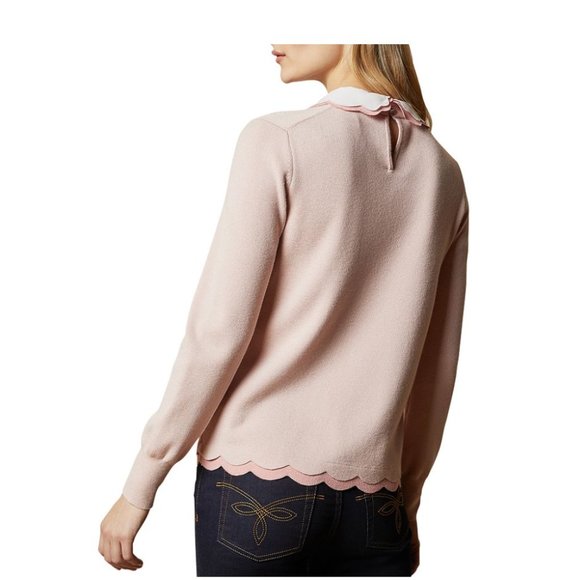 Ted Baker Lheo Scallop Detail Layered Sweater light pink size 1 *PLEASE READ* - Picture 2 of 16